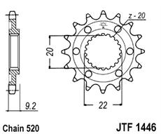 JT/JT kolečko JTF1446 KAWASAKI KXF 250