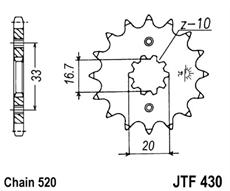 JT/JT kolečko JTF430 KAWASAKI/SUZUKI