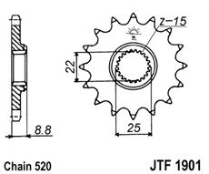 JT/JT kolečko JTF1901   KTM SX-EXC