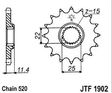 JT/JT kolečko JTF1902   KTM  LC4