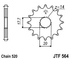 JT/JT kolečko JTF564  YAMAHA YZ 125