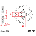 JT sprockets/Vyvodové koliečko JTF575  Yamaha TT250,350,600