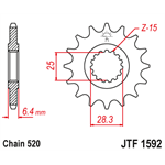 JT sprockets/Vyvodové koliečko JTF1592.13 Yamaha YFZ450, Raptor 700