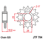 JT sprockets/Vyvodové koliečko JTF704.16 Aprilia RSV1000,BMW F800GS,HQA 900 Nuda