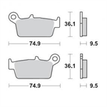 MOTOMASTER/MOTOMASTER NITRO zadné brzdové platničky HONDA CR125,250,500 87-01,KX125,250 ,RM125,250,YZF,YZ,WRF 98-02