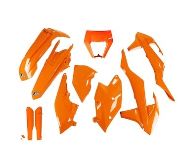 UFO Kompletný plastový KIT KTM EXC/EXC-F s prednou maskou 17-19 oranžová