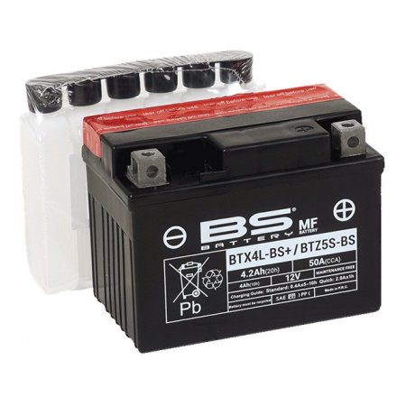 Bezúdržbový motocyklový akumulátor BS-BATTERY BTX4L-BS