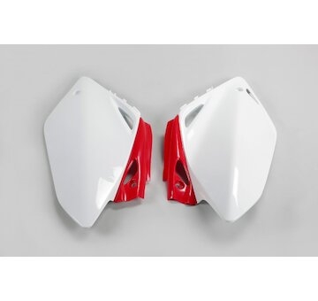 UFO Tabuľky zadné Honda CRF 450R 05-06 bielo-červená