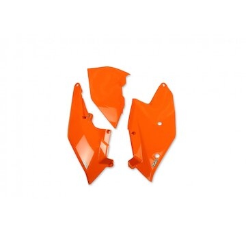 UFO Tabuľky zadné KTM SX-SX-F 16-18/ECX-EXC-F 17-19 oranžová, nie SX 250 16 + airbox ľavý
