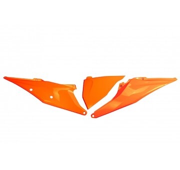 UFO Tabuľky zadné KTM SX-SX-F 19-22/EXC-EXC-F 20-23 125,150,250,300,350,450,500 2019-2023 ľavá s krytom airboxu neón.