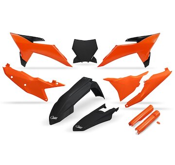 UFO Kompletná sada plastov KTM SX 125/150/250/300 SX-F 250/350/450 2025-2026 čierna-oranžová
