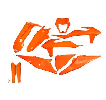 UFO Kompletná sada plastov KTM EXC 150,250,300/ EXC-F 250,350,450,500 s prednou maskou 2020-2023 oranžová