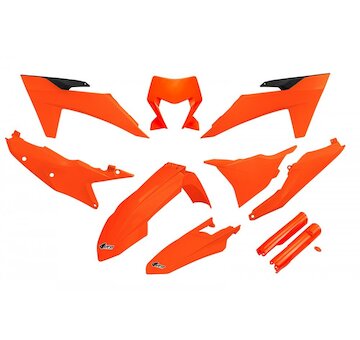 UFO Kompletná sada plastov KTM EXC 150, EXC 250, EXC 300 / EXC-F 250, 350, 450, 500 2024-2025 neonová oranžová