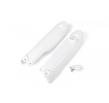 UFO Kryty predných tlmičov Husqvarna TC85 18–26 / KTM SX85 18–26 / GasGas MC85 21–26 biela