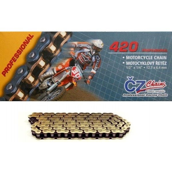 ČZ 420 MX Profesional reťaz 126čl. zlatá