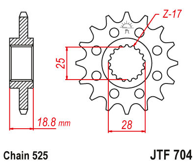 Vyvodové koliečko JTF704.16 Aprilia RSV1000,BMW F800GS,HQA 900 Nuda